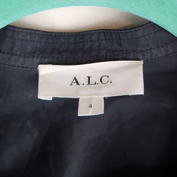 A.L.C. Erica Black Puff Sleeve Belted Romper Lightweight Cotton sz 4 - Picture 11 of 13